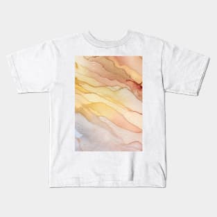 Abstract art in yellow and orange Kids T-Shirt